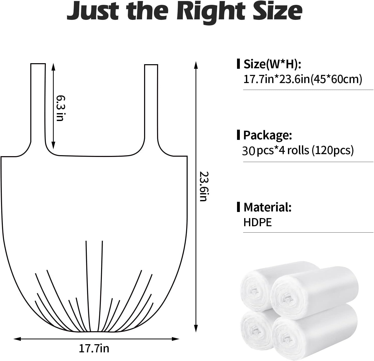 2-4 Gallon Portable Trash Bags,120 Counts Thicken portable Small Garbage Bags for Office