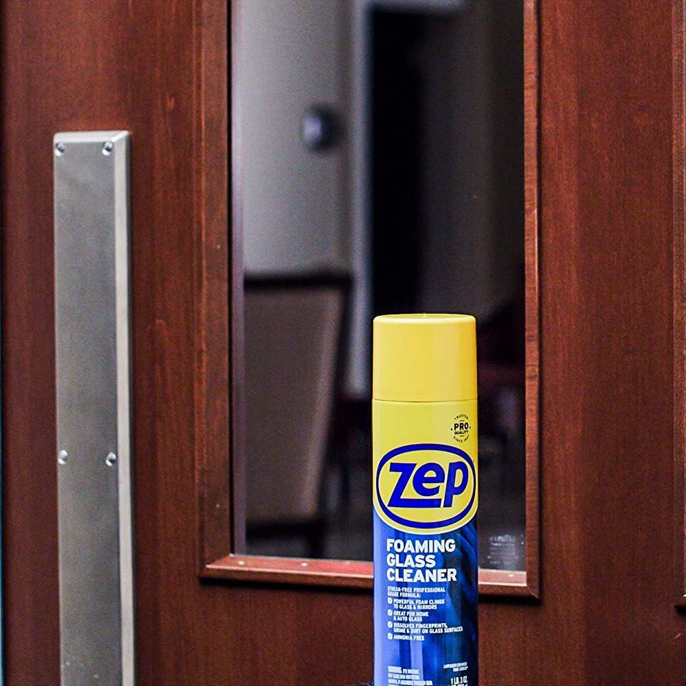 Zep Foaming Glass and Plexiglass Cleaner - 19 oz (Case of 4) ZUFGC19 - Foaming Formula Clings to