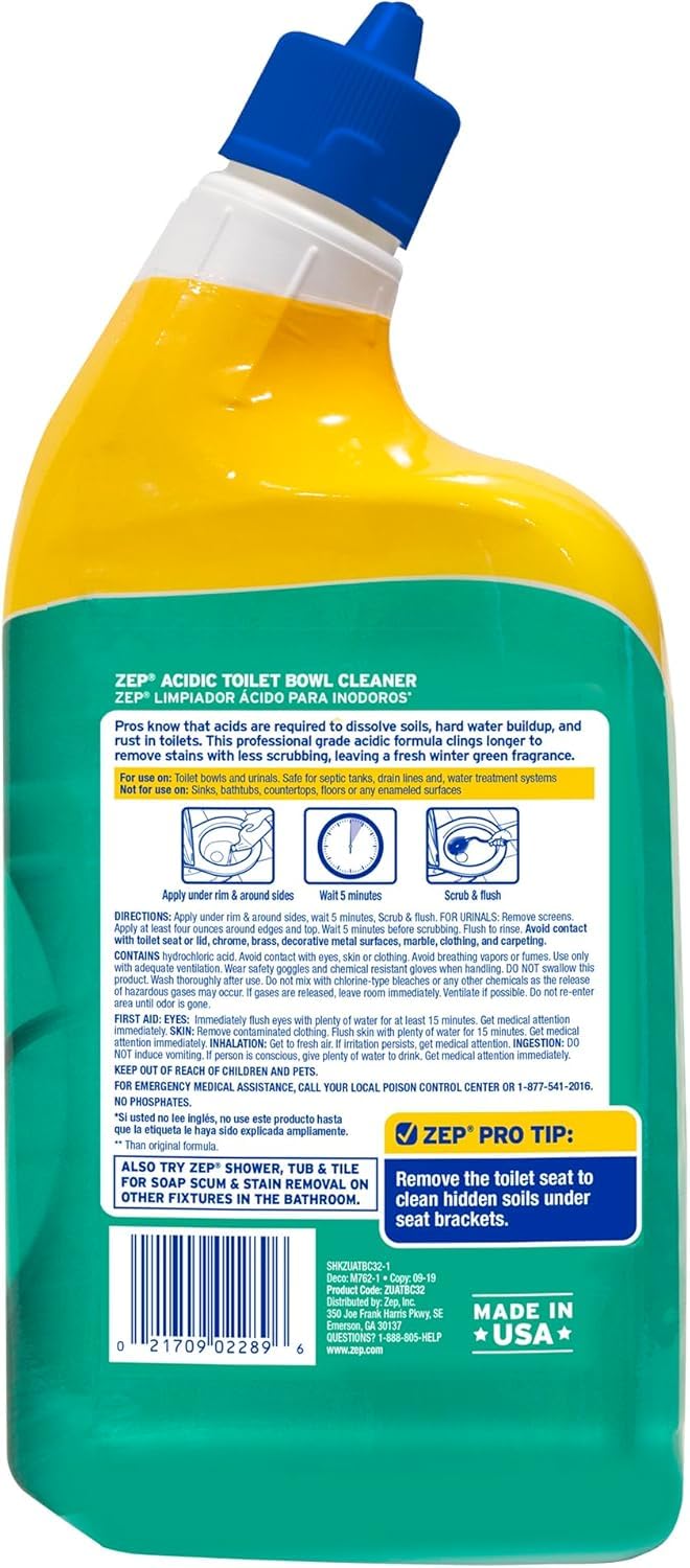 Zep Acidic Toilet Bowl Cleaner - 32 oz (Case of 4) - ZUATBC324 - Experience the Ultimate Cleaning