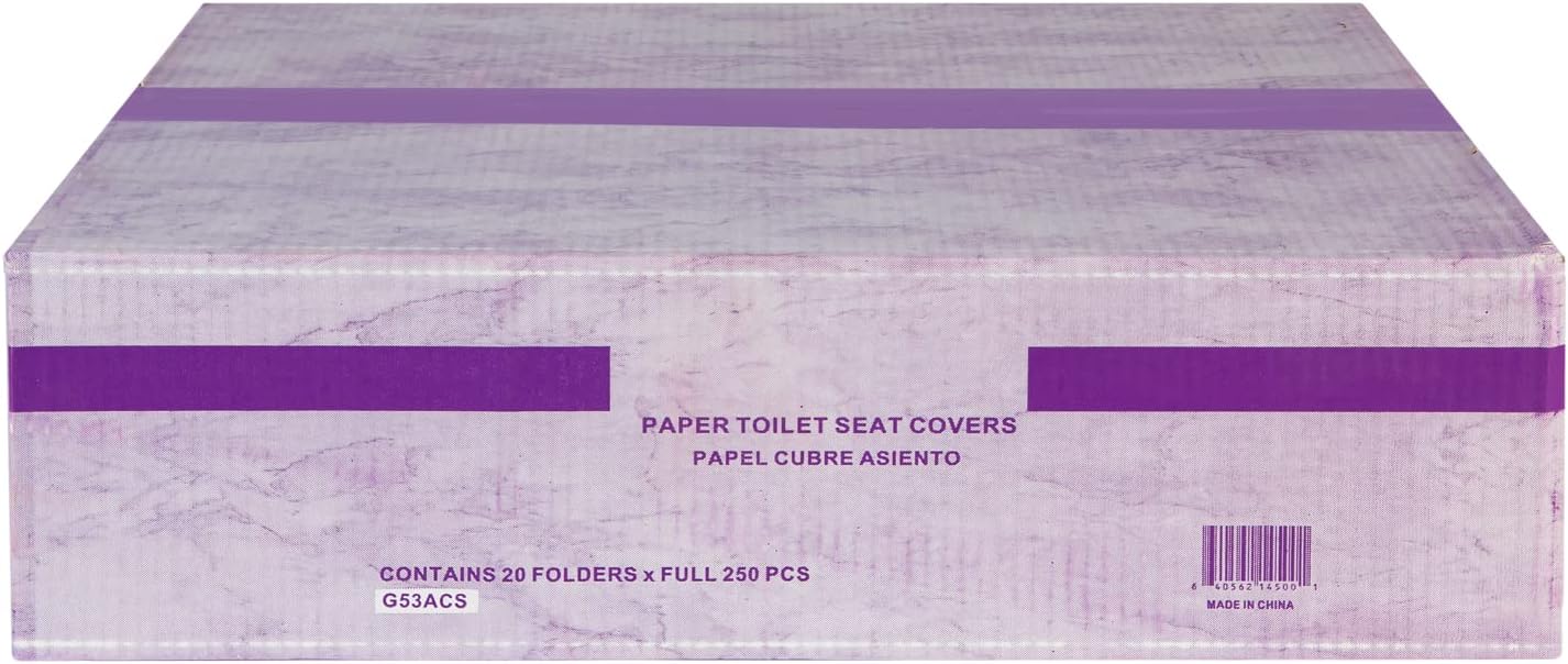 EZbrnd Premium Half-Fold Disposable Toilet Seat Covers, Flushable Paper Cover for Bathtoom, White