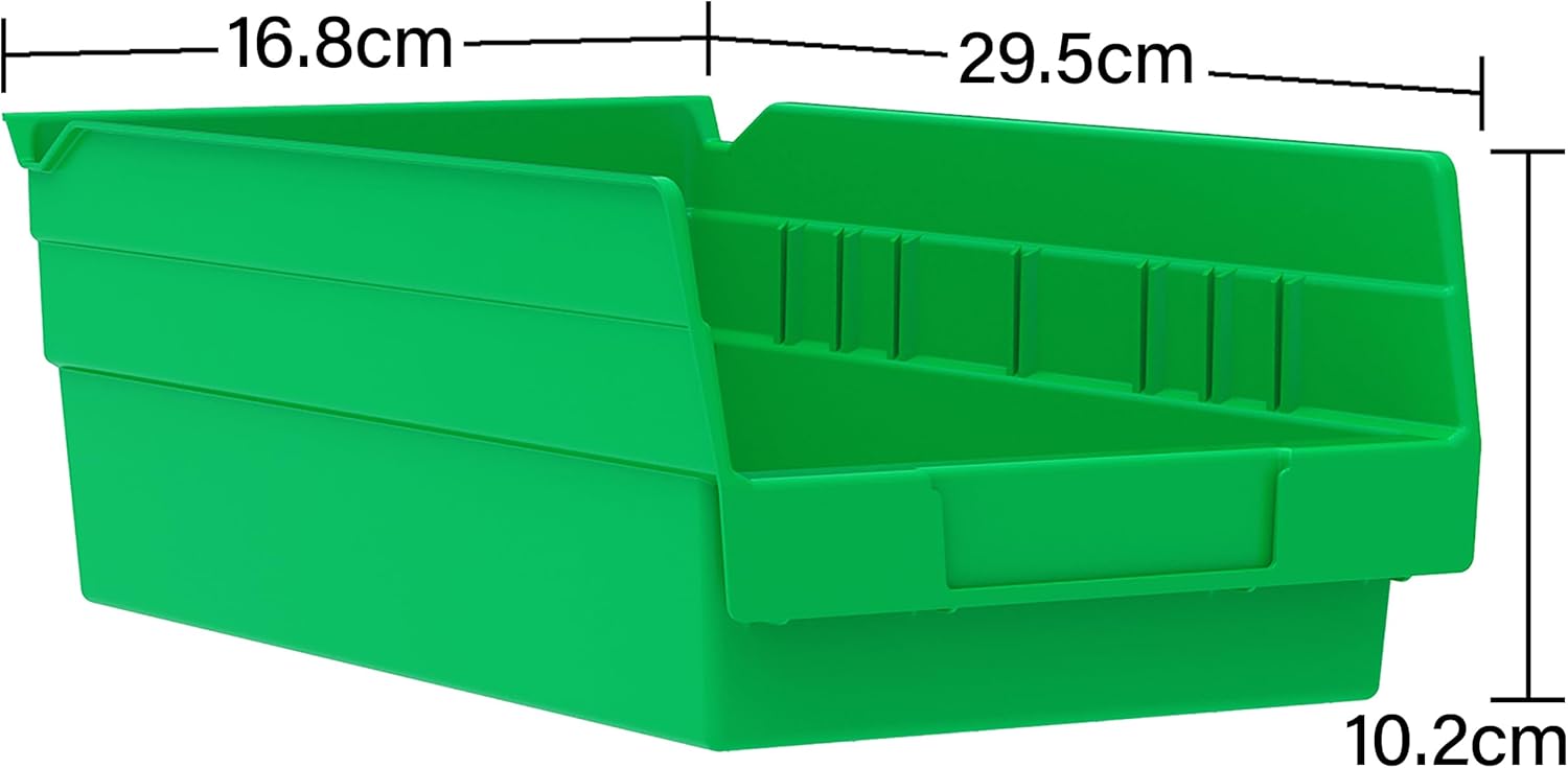 Akro-Mils 30130 Plastic Shelf Bins, Heavy Duty Storage Bins for Garage, Closet, and Drawer