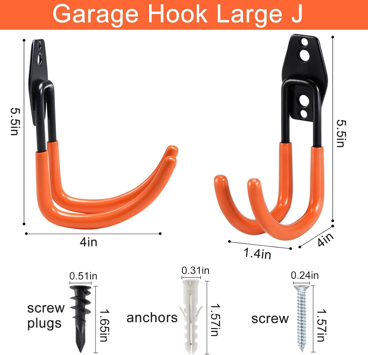 AOBEN Garage Hooks Heavy Duty, Steel Garage Storage Hooks, Utility Tool Hangers and Combinable Wall