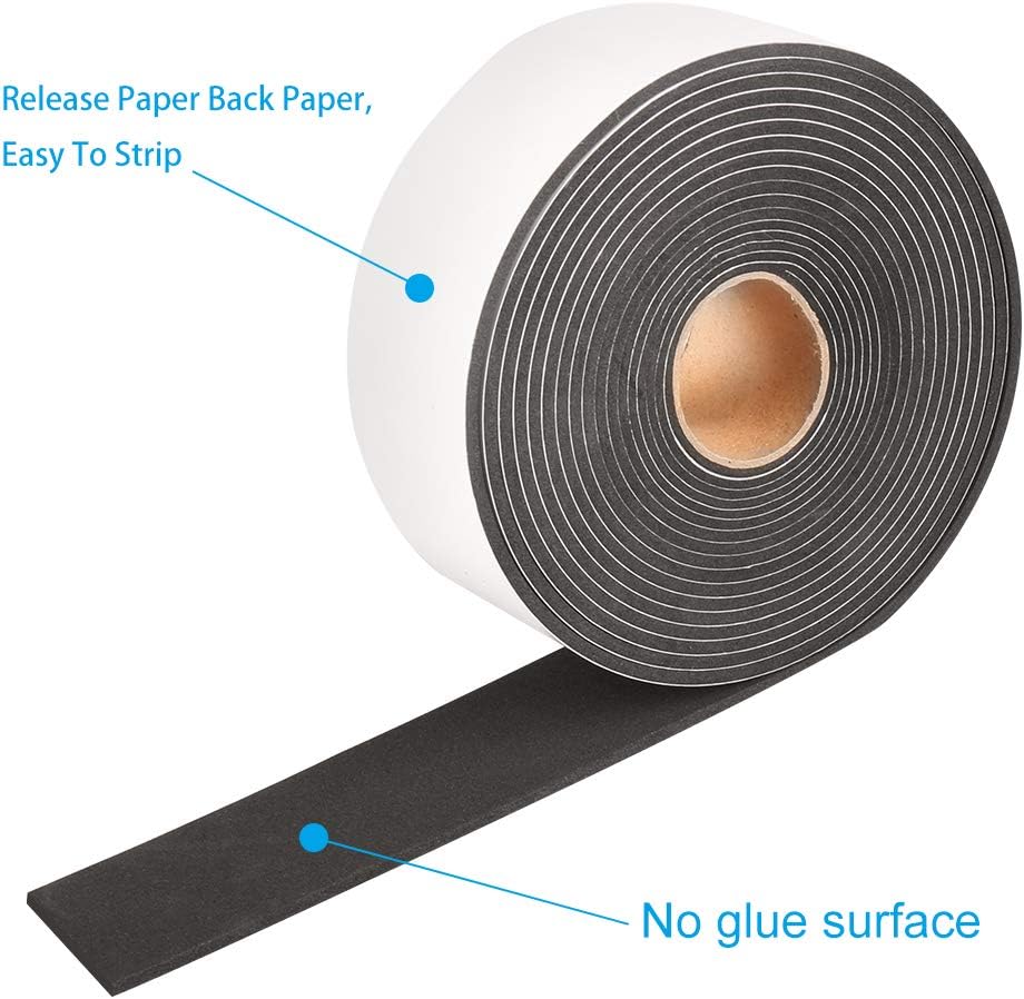 High Density Foam Tape,2 Inch Wide x 1/8 Inch Thick Door Insulation Tape,Adhesive Weather Stripping