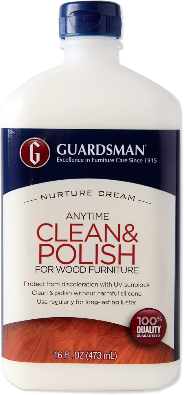 Guardsman Clean & Polish For Wood Furniture - Cream Polish 16.9 oz - Silicone Free, UV Protection