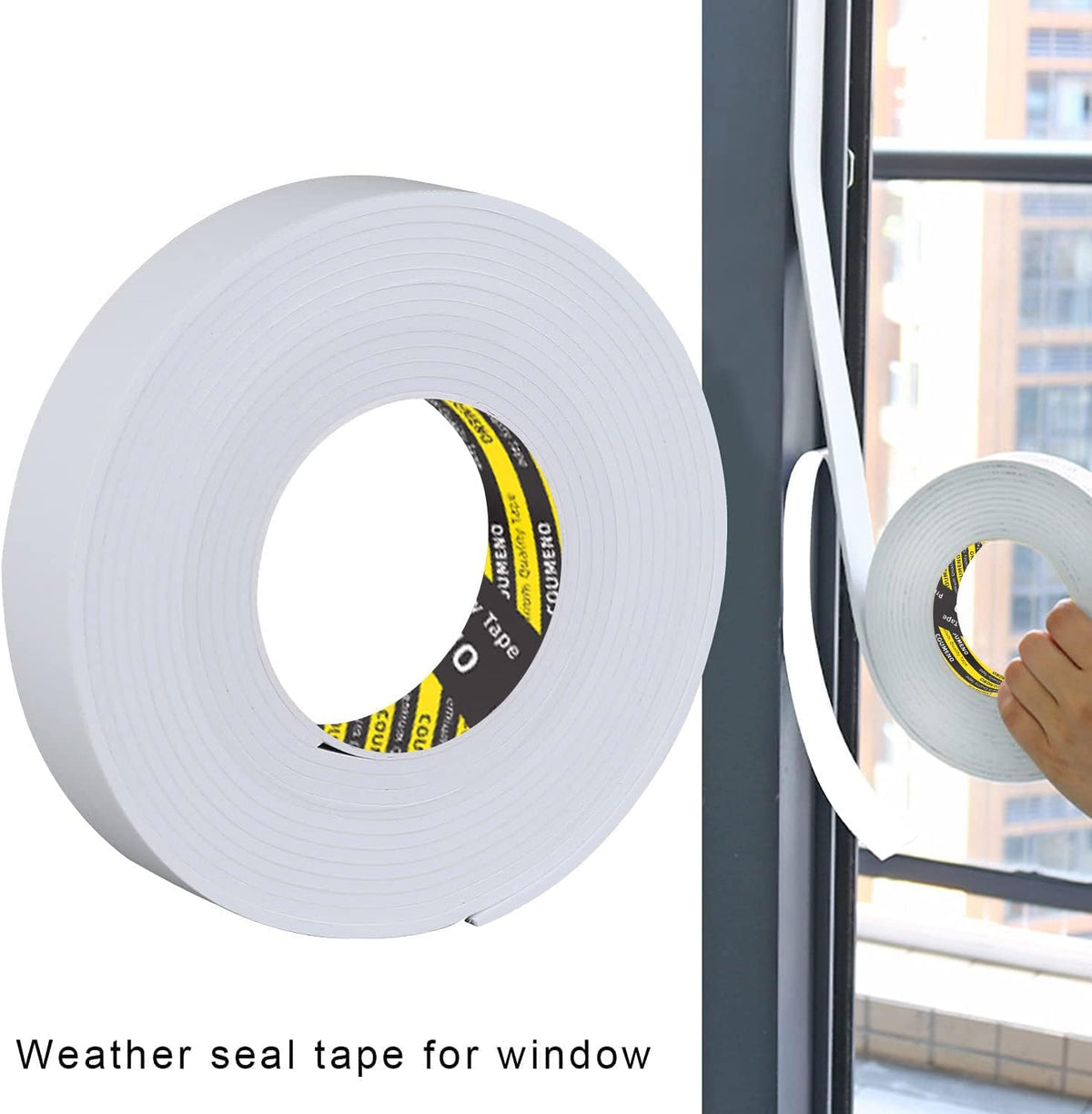 EVA Single-Sided Adhesive White Foam Tape 2inX16.4FT Single-Sided Sealing Strip Foam Pad Sponge