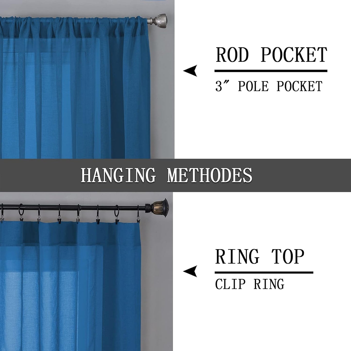 Tollpiz Sheer Tier Curtains Kitchen Linen Textured Half Curtain Sheers Light Filtering Rod Pocket