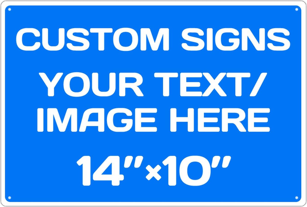 Repaly Personalized signs,Aluminum Weatherproof Metal Sign Multiple Sizes Custom Personalized Text