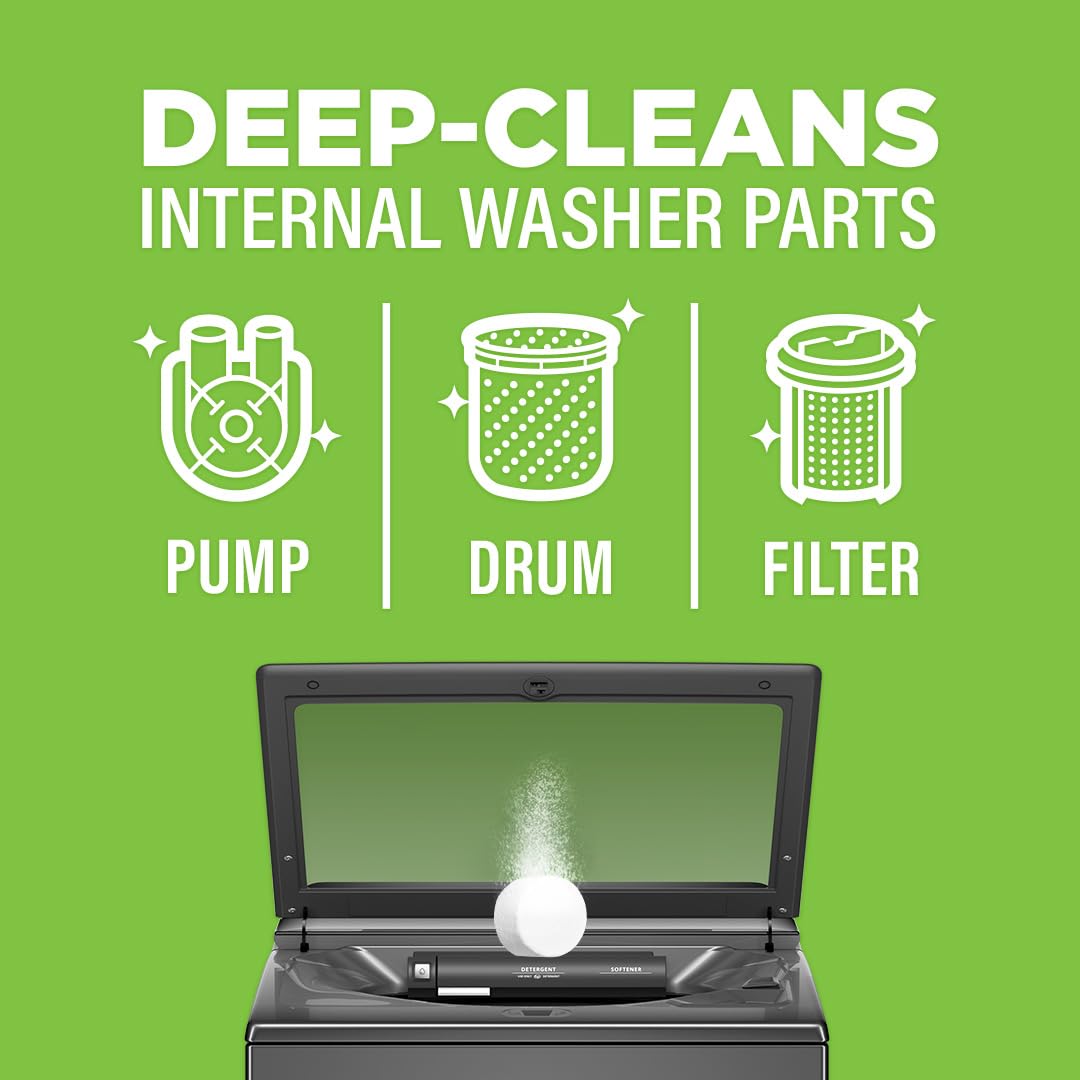 Affresh Washing Machine Cleaner, Helps Power Away Odor Causing Bacteria & Grime Deep Inside Pump