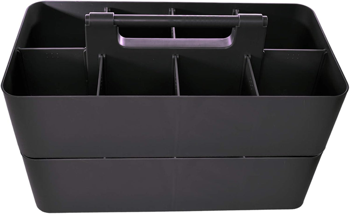 2 PACK - Portable DIY 8 Dividers Durable Plastic Tote Tool & Supply Cleaning Caddy with Handle Made