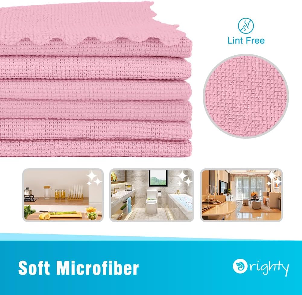 Orighty Microfiber Cleaning Cloth, 24 Pack Highly Absorbent Cleaning Supplies, Reusable Clean Rags