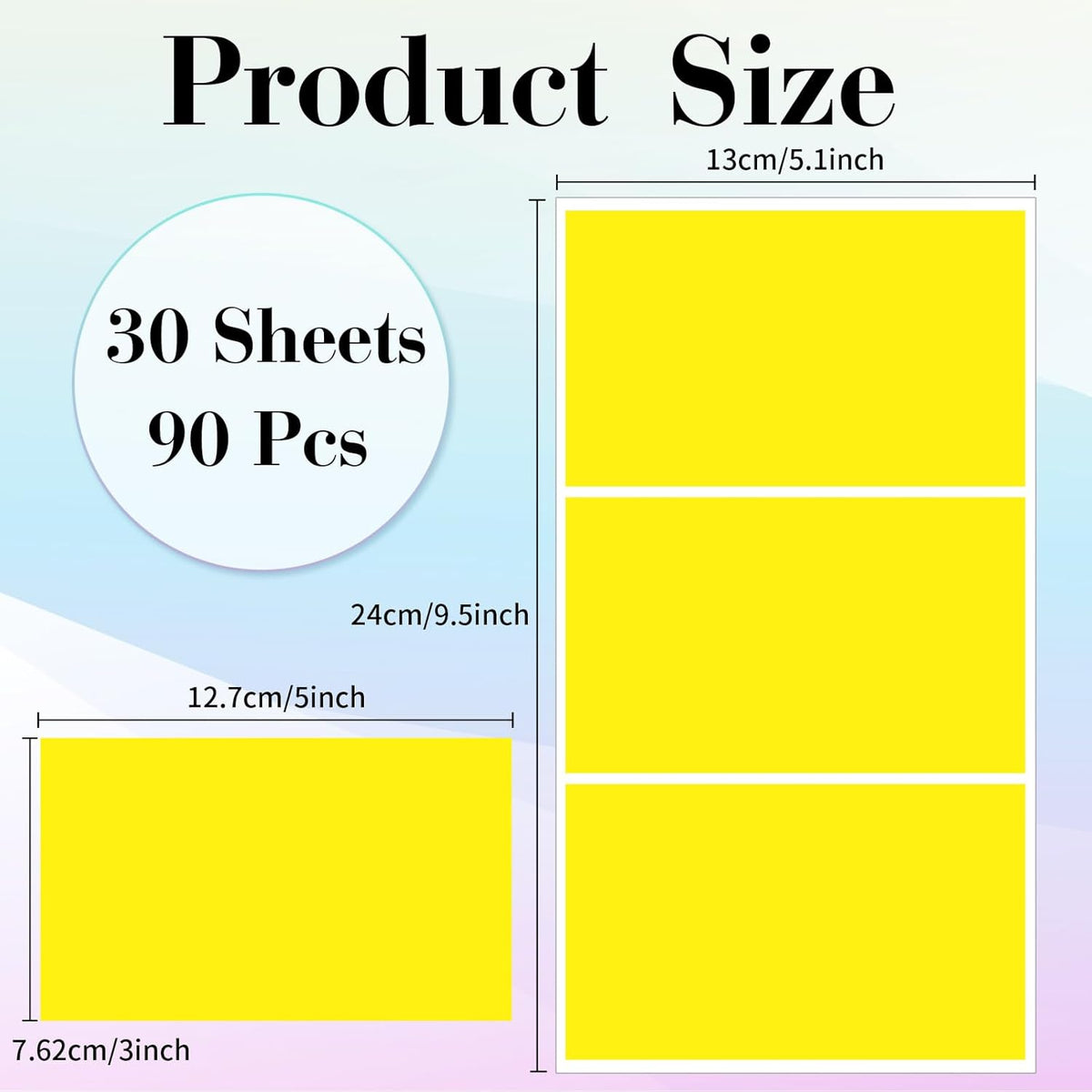 STARLIBOO Removable Colored Labels Stickers, 3X5 Inch Removable Large Label Stickers for Moving