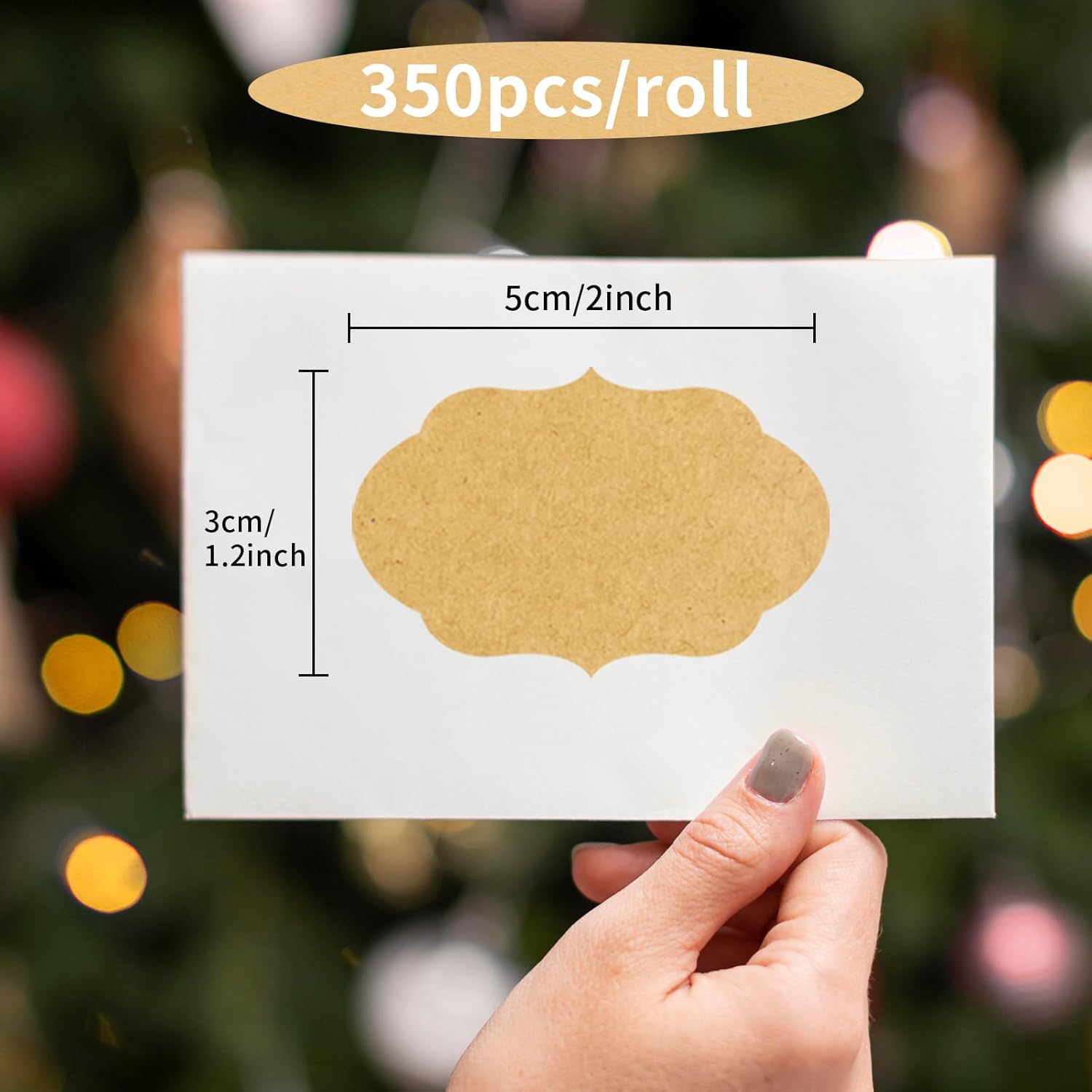 350 PCS Gift Tags Stickers Name Labels Stickers,2" x 1.2" Fancy Shape Stickers Self-Adhesive