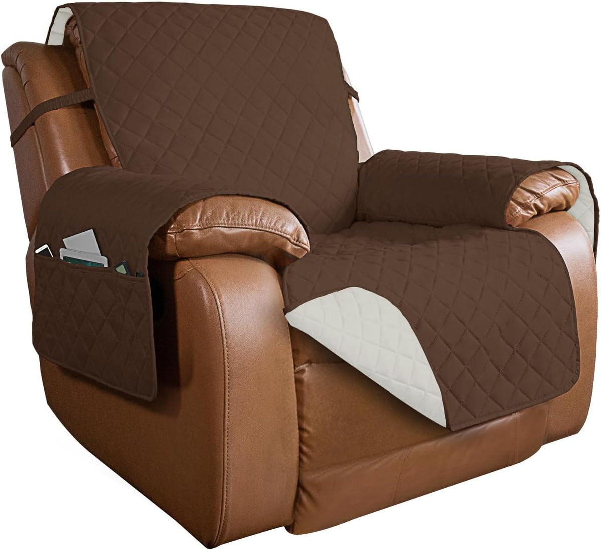 PureFit Reversible Quilted Sofa Cover, Water Resistant Furniture Protector, Washable Couch Cover