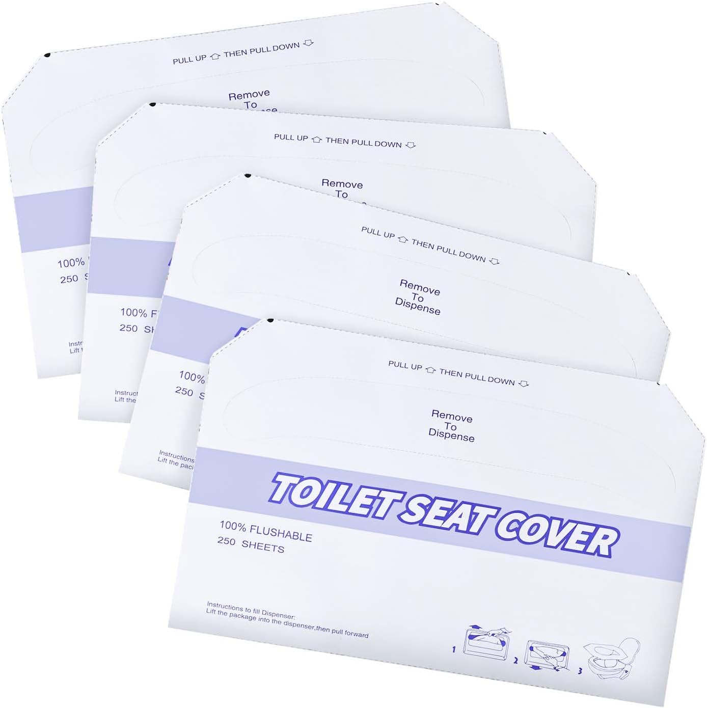 4 Pack (1000 Pieces) Disposable Toilet Seat Covers Flushable Paper Toilet Seat Cover for Bathroom