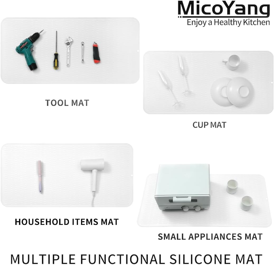 Silicone Dish Drying Mat for Multiple Usage,Easy clean,Eco-friendly,Heat-resistant Silicone Mat for