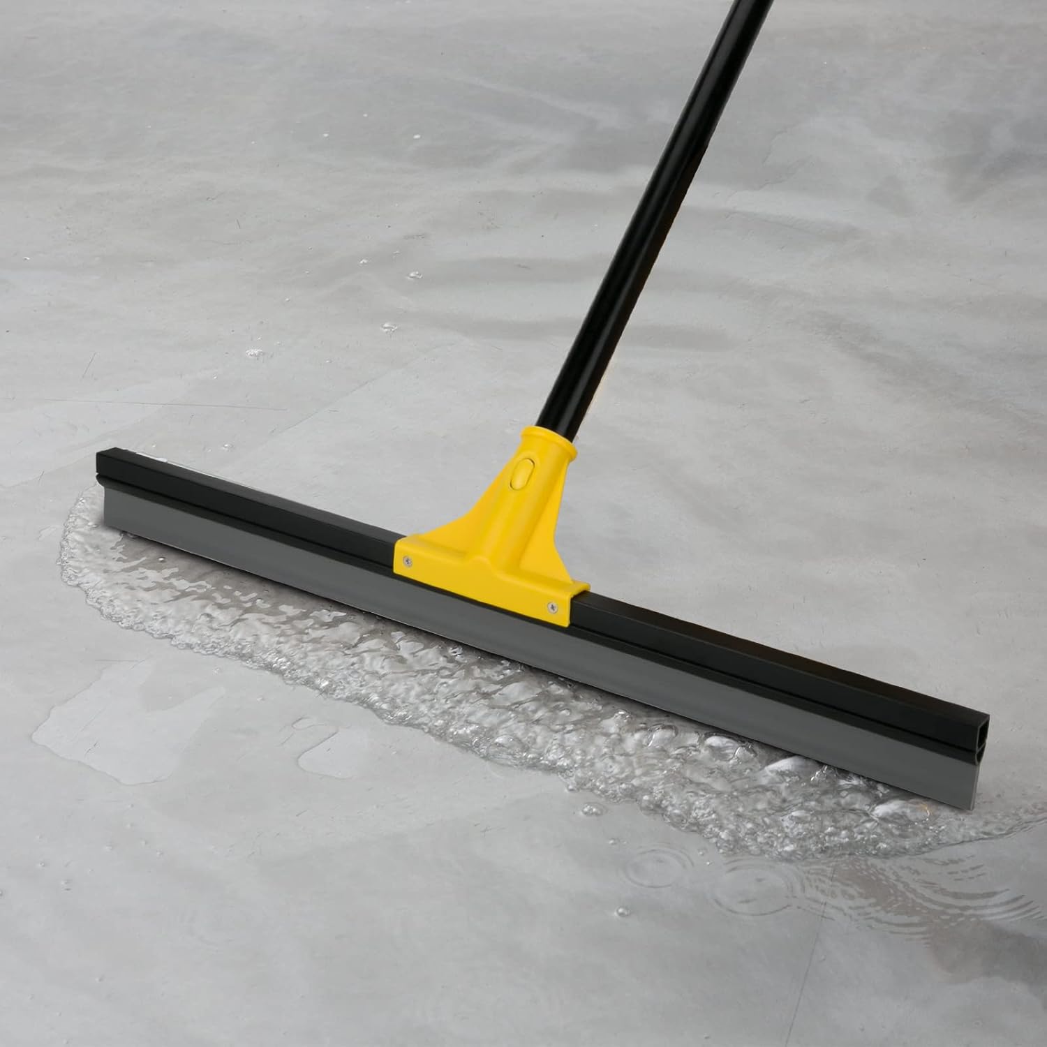 Floor Squeegee for Concrete and Tile Cleaning, 24'' Rubber Wiper Broom, Large Heavy Duty Water