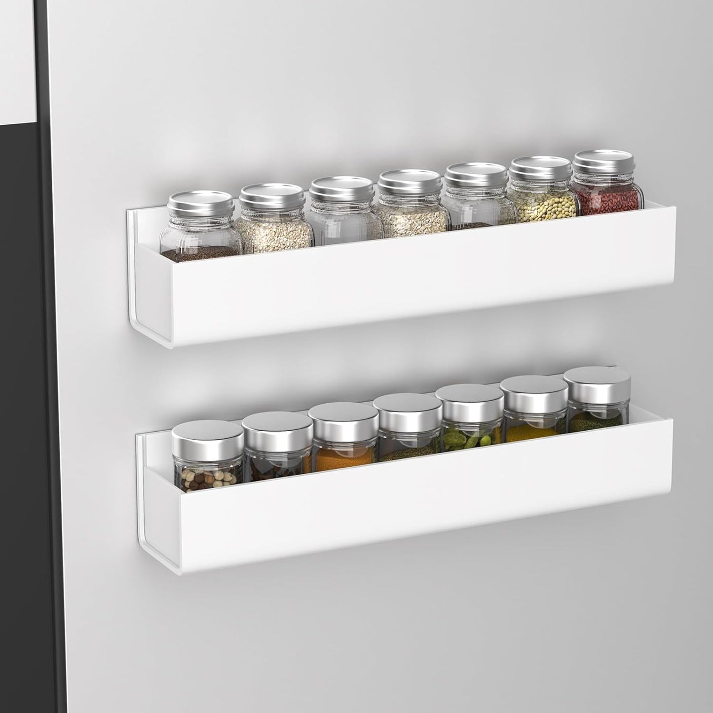 PMMASTO Adhesive Acrylic Spice Rack Organizer for Wall with Nano Double Sided Tape, Spice Shelf
