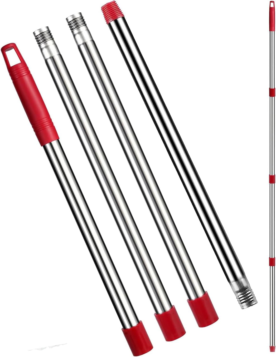 Spin Mop Replacement Handle - 4 Section Mop or Broom Handle/Stick Compatible with O Cedar Spin Mop