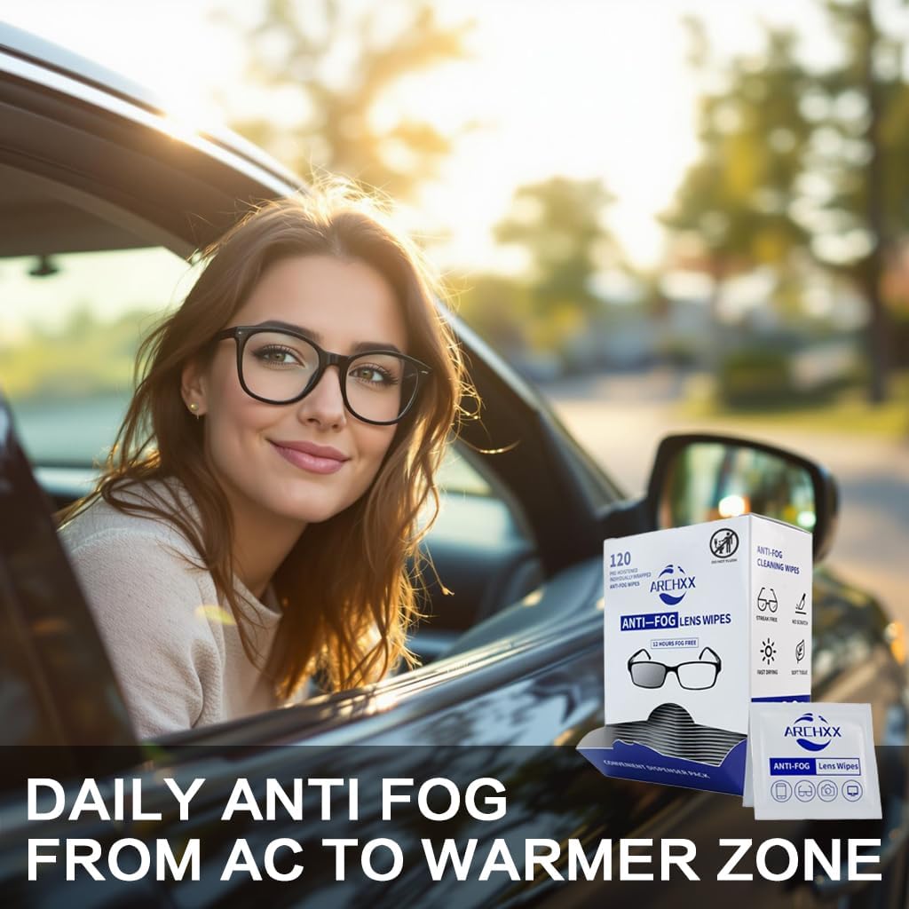 Anti Fog Wipes for Glasses, 120 Count,Pre-Moistened Cleaning Wipes, Lens Cleaner Wipe for