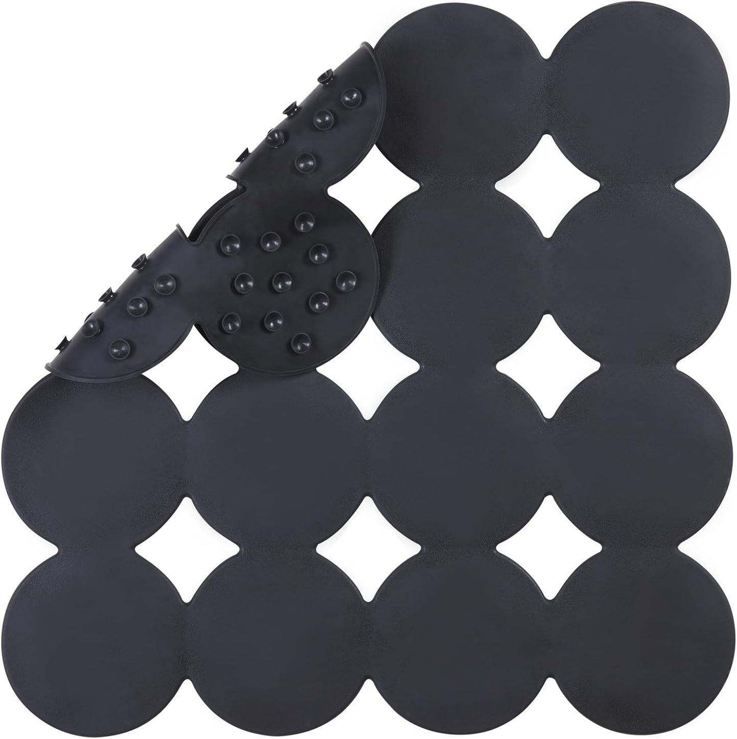 Square Shower Mat Nonslip - Rubber Bathtub Mat with Suction Cups for Inside Shower Bathroom Floor