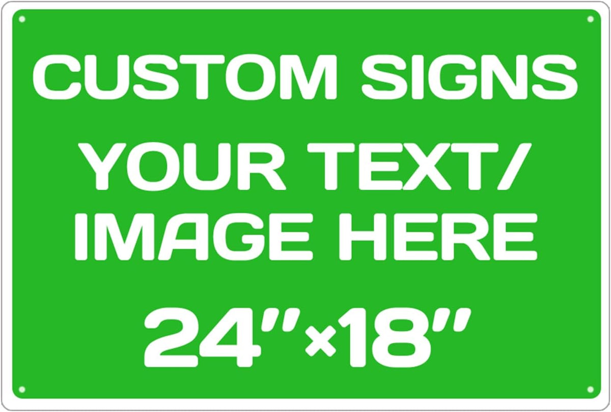 Personalized Aluminum Weatherproof Metal Sign - Multiple Sizes, Custom Text and Picture - Hazard