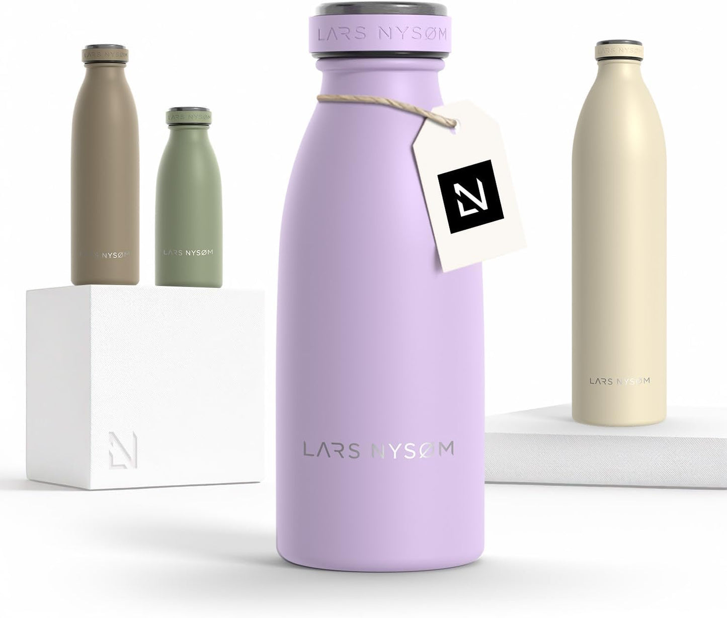 LARS NYSØM Stainless Steel Insulated Water Bottle 12oz 17oz 25oz 34oz 51oz | Insulated Thermo Flask