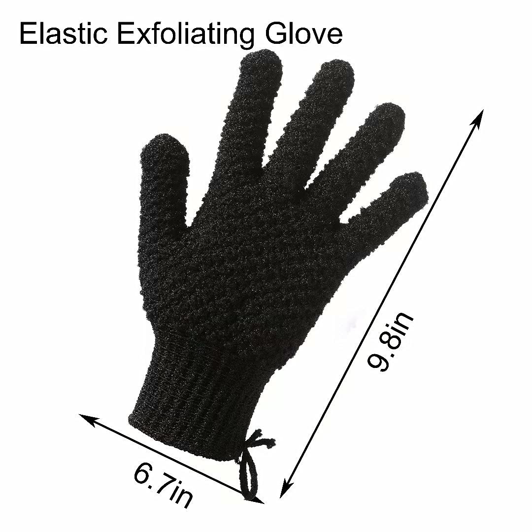2 Pairs Bath Exfoliating Gloves for men and women – CLEEDY 4 Pcs Heavy and Large Exfoliating Gloves