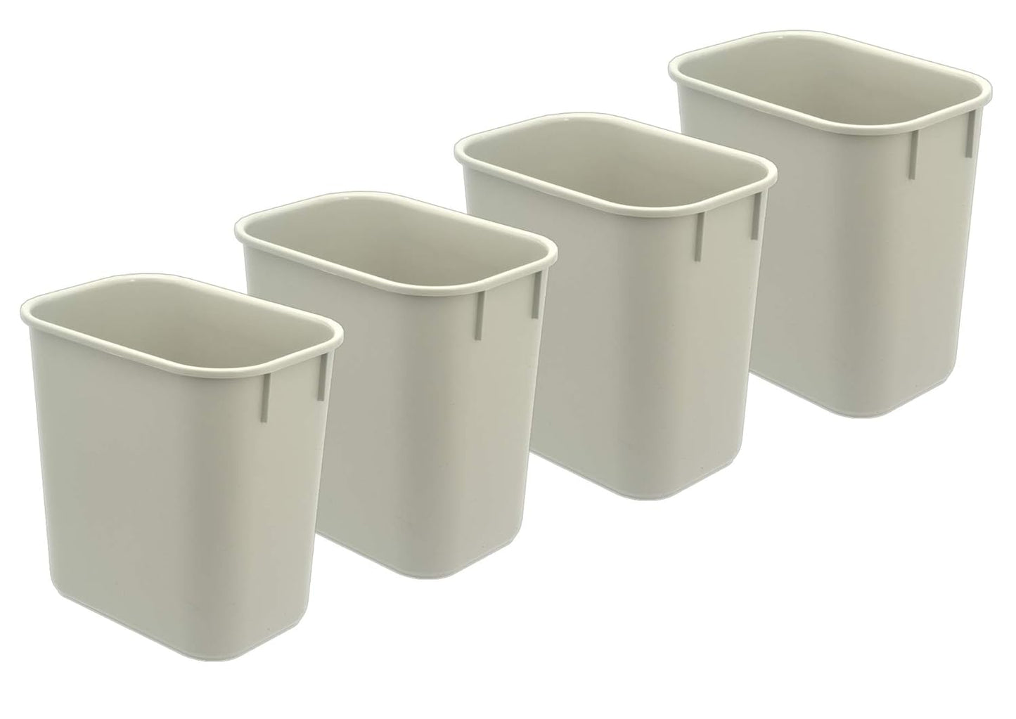 Acrimet Wastebasket, Deskside Bin, 3.25 Gallon/13 Quart/ 12 Liter (Plastic) (Light Gray Color) (Set