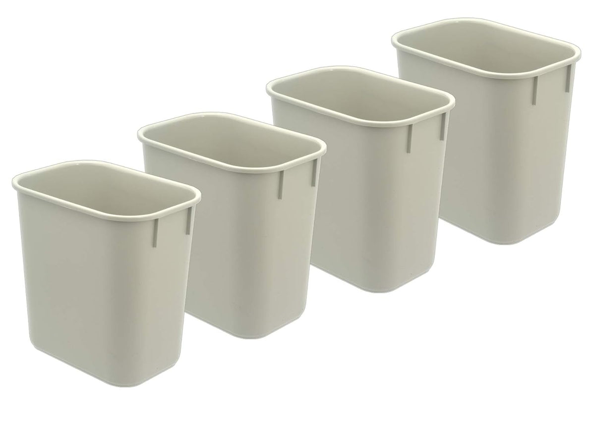 Acrimet Wastebasket, Deskside Bin, 3.25 Gallon/13 Quart/ 12 Liter (Plastic) (Light Gray Color) (Set