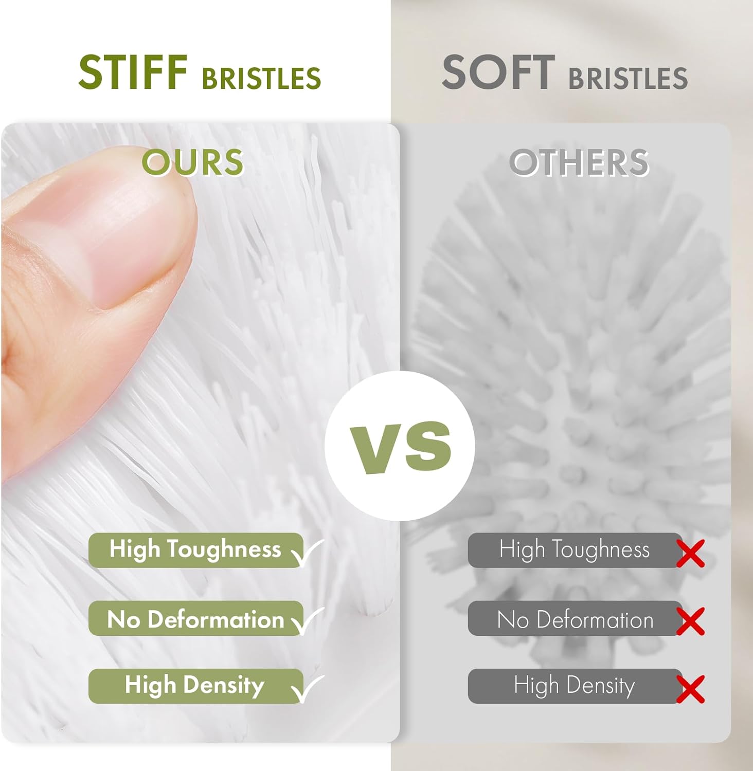 Amazer Scrub Brush for Cleaning Comfort Grip Bathtub Scrubber Stiff Bristles with Handle Heavy Duty