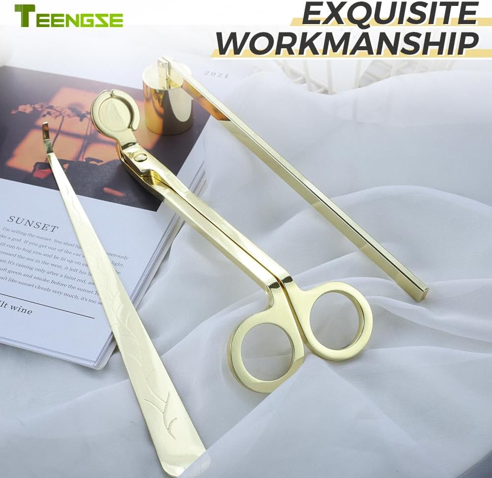 3 in 1 Candle Accessory Set, Candle Wick Trimmer, Candle Wick Snuffer, Candle Wick Dipper