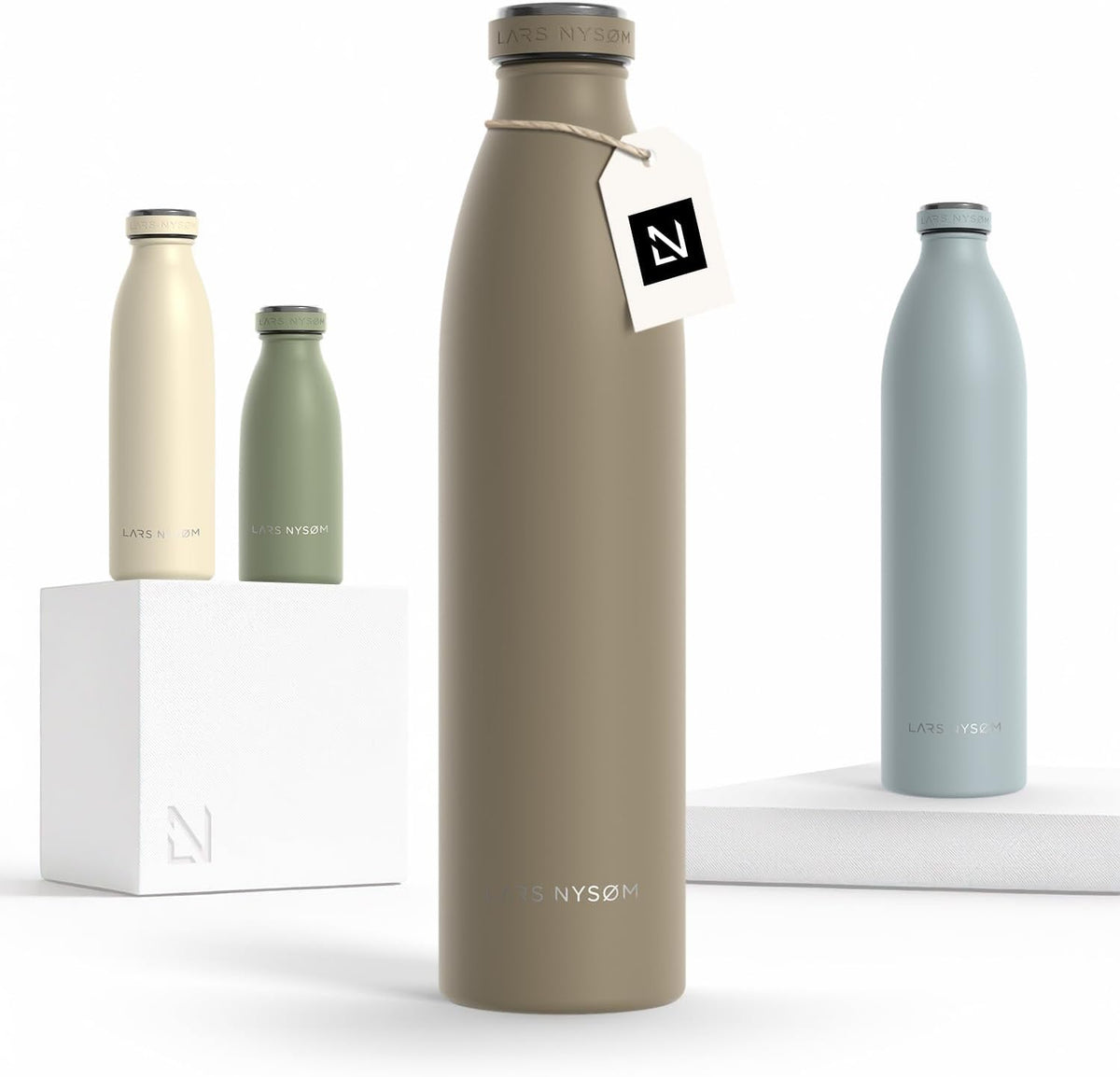 LARS NYSØM Stainless Steel Insulated Water Bottle 12oz 17oz 25oz 34oz 51oz | Insulated Thermo Flask