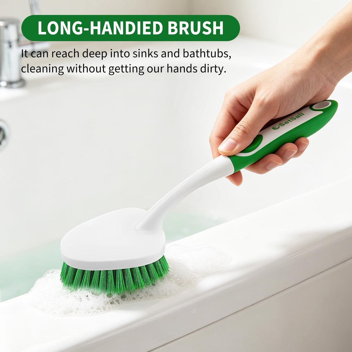 SetSail four-piece green scrub brush set – view 3