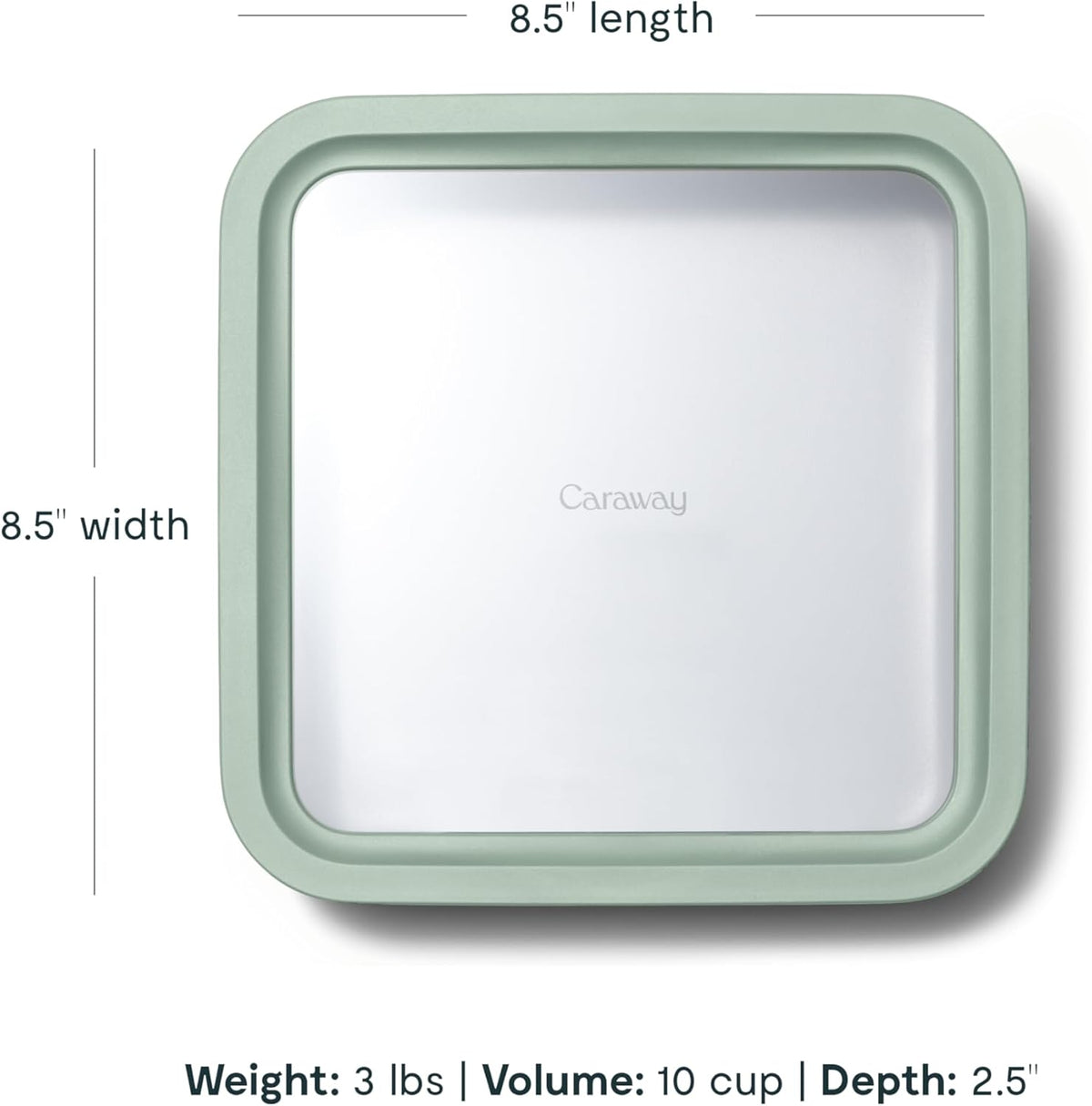 Caraway 2pc Glass Food Storage Set - 10 Cup Food Containers (2) - Ceramic Coated - Non Toxic, Non