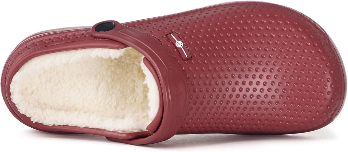 Womens Mens Fur Lined Clogs Waterproof Garden Shoes Winter Warm Fleece Lining Fuzzy House Home