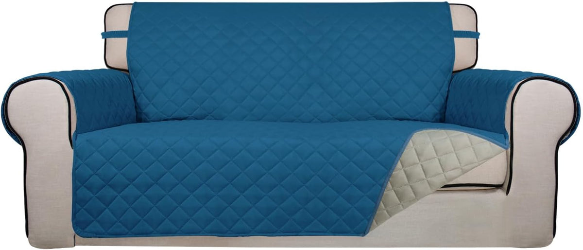 PureFit Reversible Quilted Sofa Cover, Water Resistant Furniture Protector, Washable Couch Cover