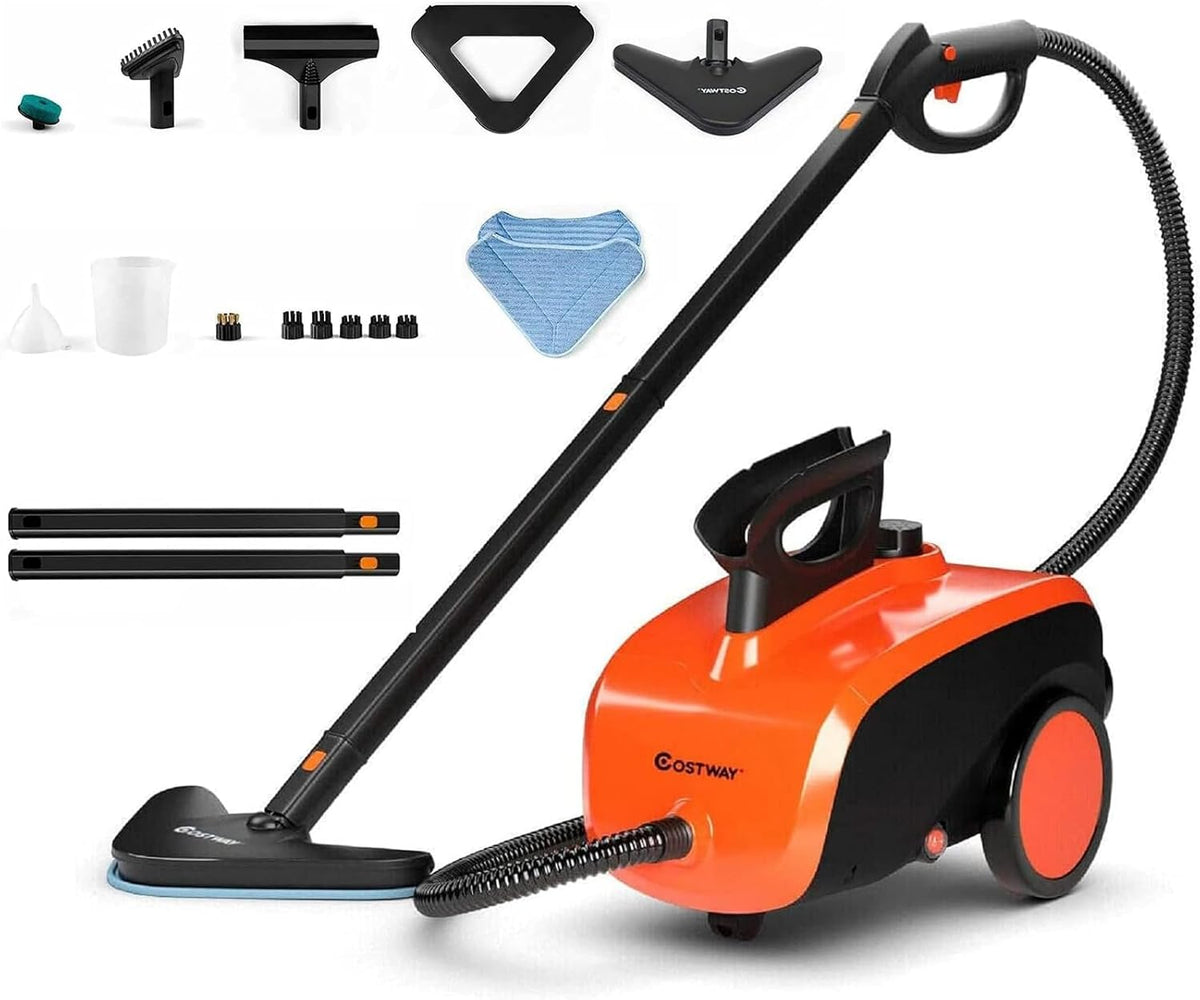 COSTWAY Multipurpose Steam Cleaner with 19 Accessories, Heavy Duty Household Steamer Chemical-Free