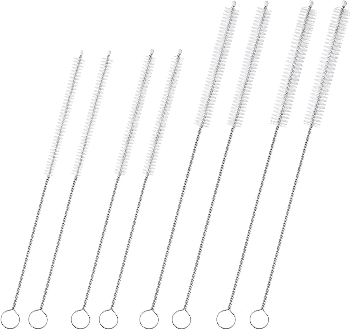 Reusable Straw Cleaner Brush Set - 8PCS Extra Long 12 inch Metal Straw Cleaning Brushes for
