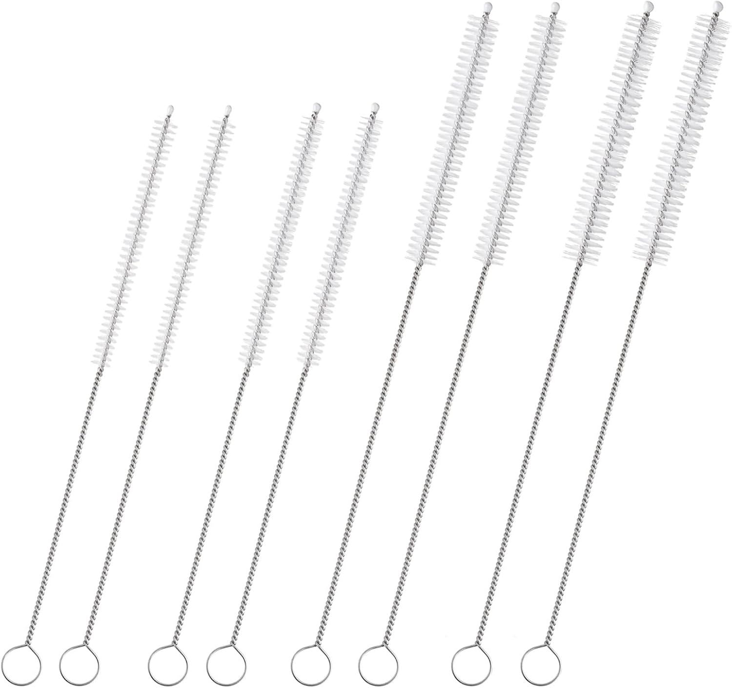 Reusable Straw Cleaner Brush Set - 8PCS Extra Long 12 inch Metal Straw Cleaning Brushes for