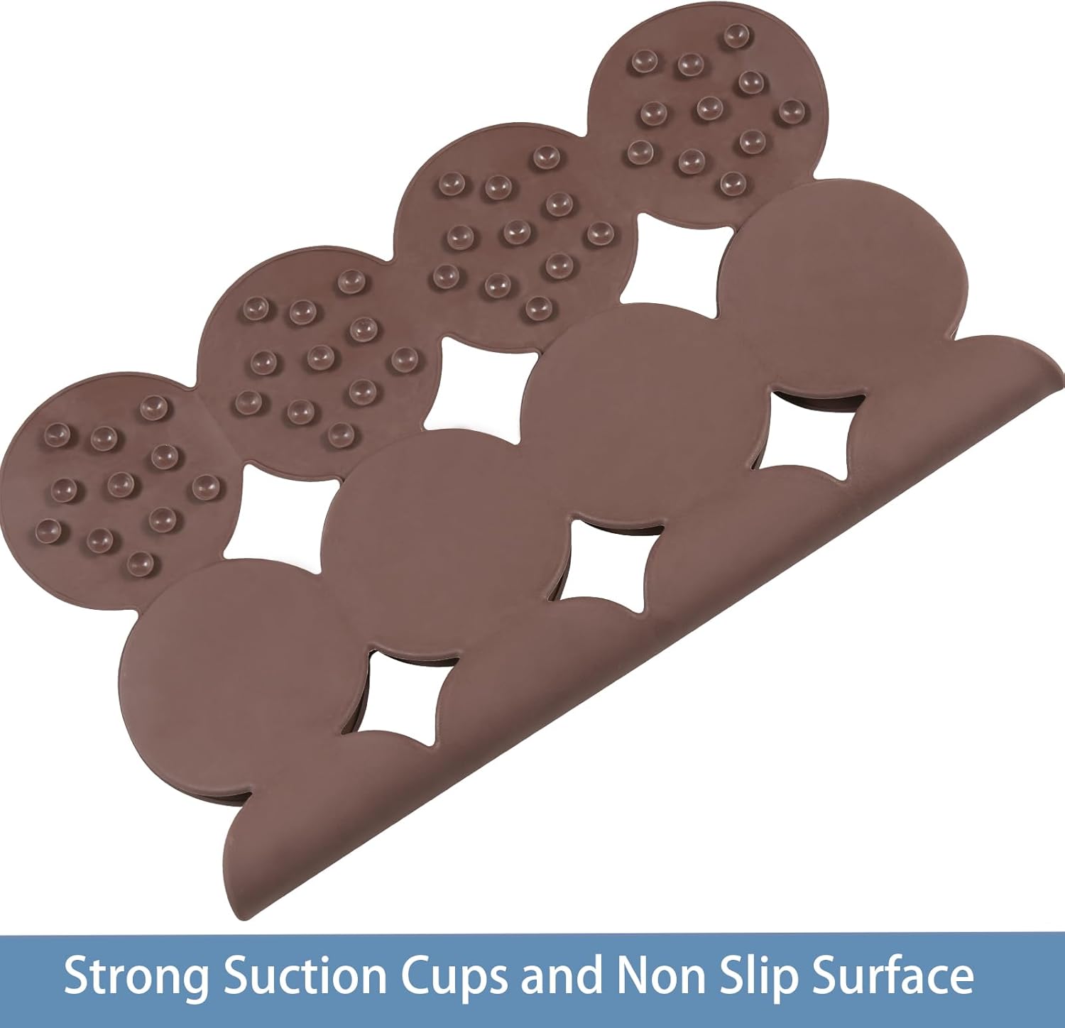 Square Shower Mat Nonslip - Rubber Bathtub Mat with Suction Cups for Inside Shower Bathroom Floor