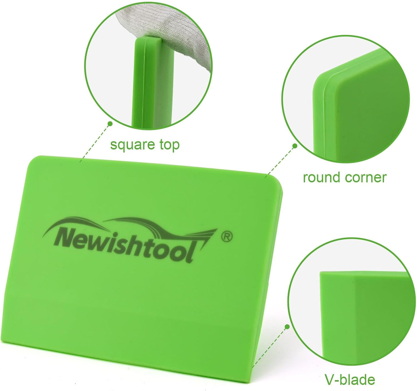 NEWISHTOOL Soft Silicone Squeegee, Small V-Blade Scraper for Window Film Application & Water