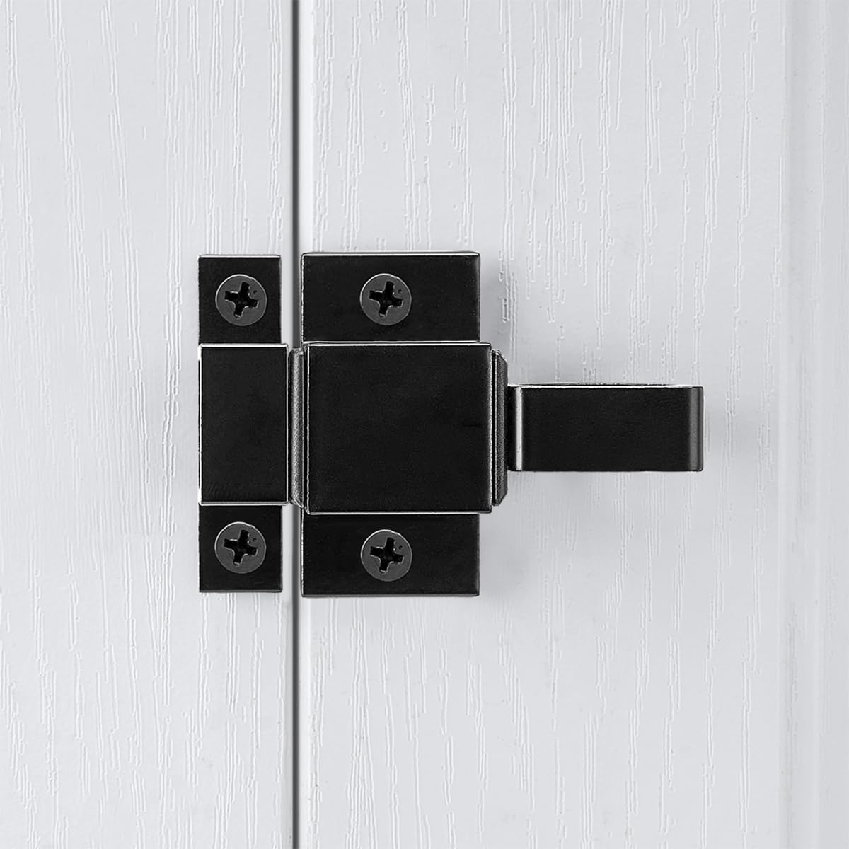 2 Packs Self-Closing Latches, Black Spring Door Lock, Aluminum Alloy Automatic Gate Latch with