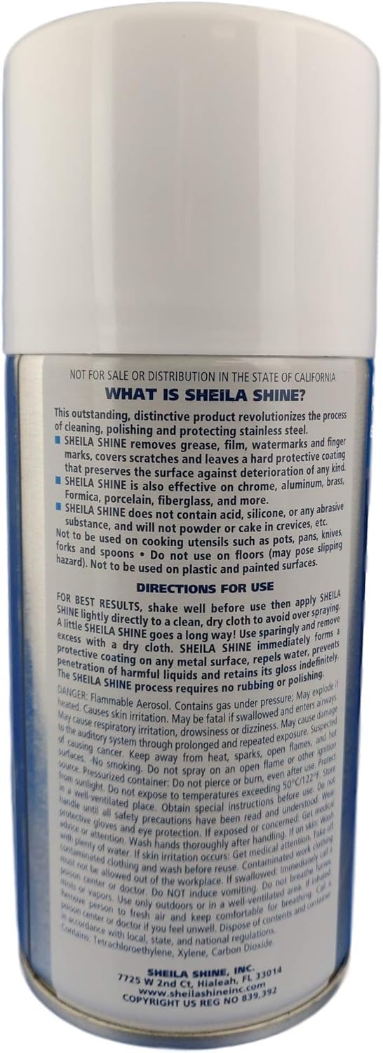 Sheila Shine 12 x 10 Oz. Stainless Steel Cleaner and Polish Aerosol Spray, Protect Household