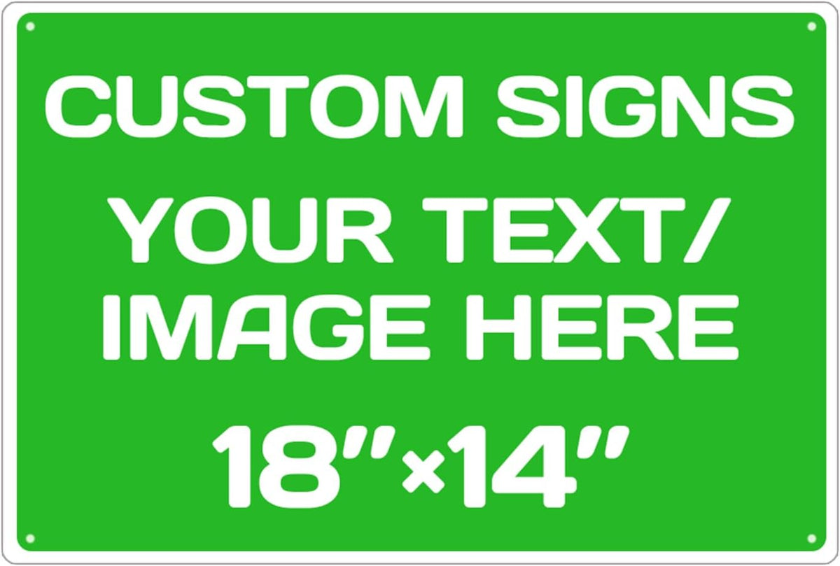 Personalized Aluminum Weatherproof Metal Signs - Custom Text & Picture, Multiple Sizes, Hazard