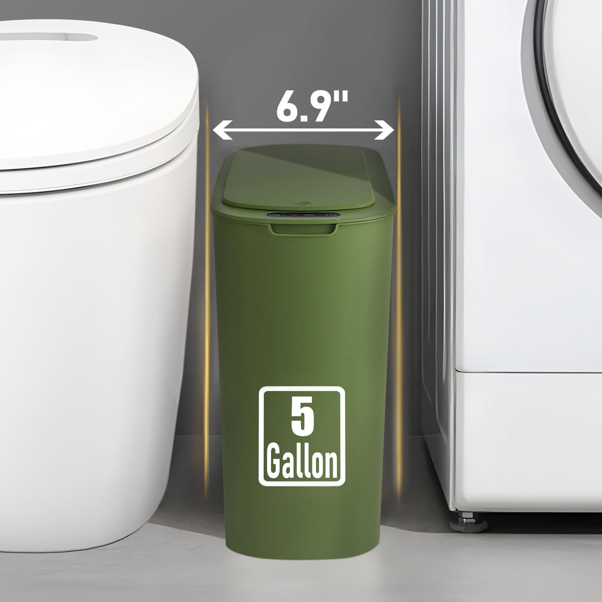 5 Gallon Motion Senor Bathroom Trash Can with Lid, Automatic Garbage Can Touchless, Smart Plastic