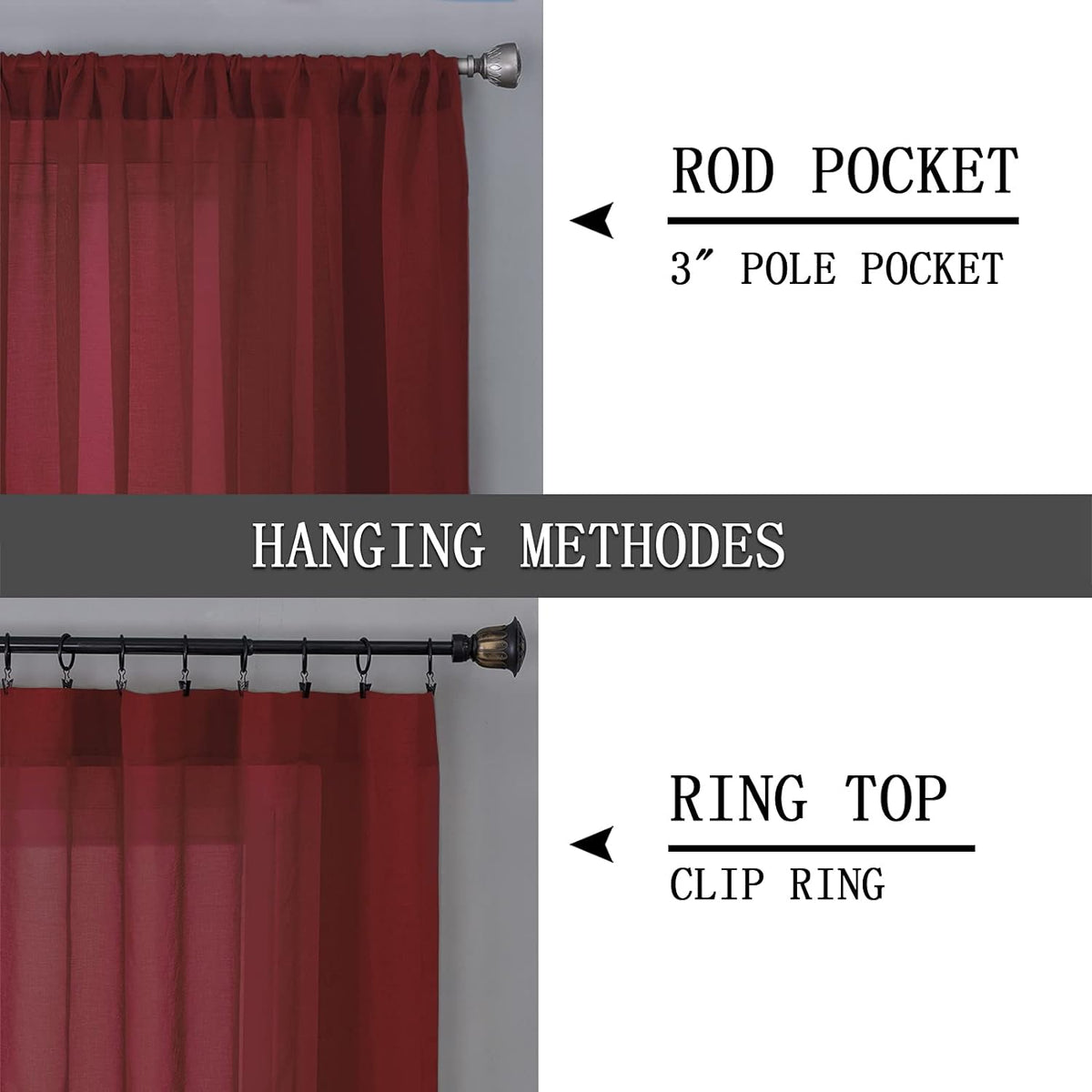 Tollpiz Short Sheer Curtain Living Room Linen Textured Curtains Sheer Light Filtering Voile Rod
