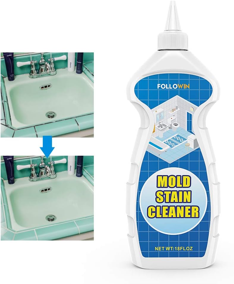 FOLLOWIN Mold and Mildew Bathroom Cleaner Gel 18oz, Household Stain Cleaner for Showers Tiles Grout