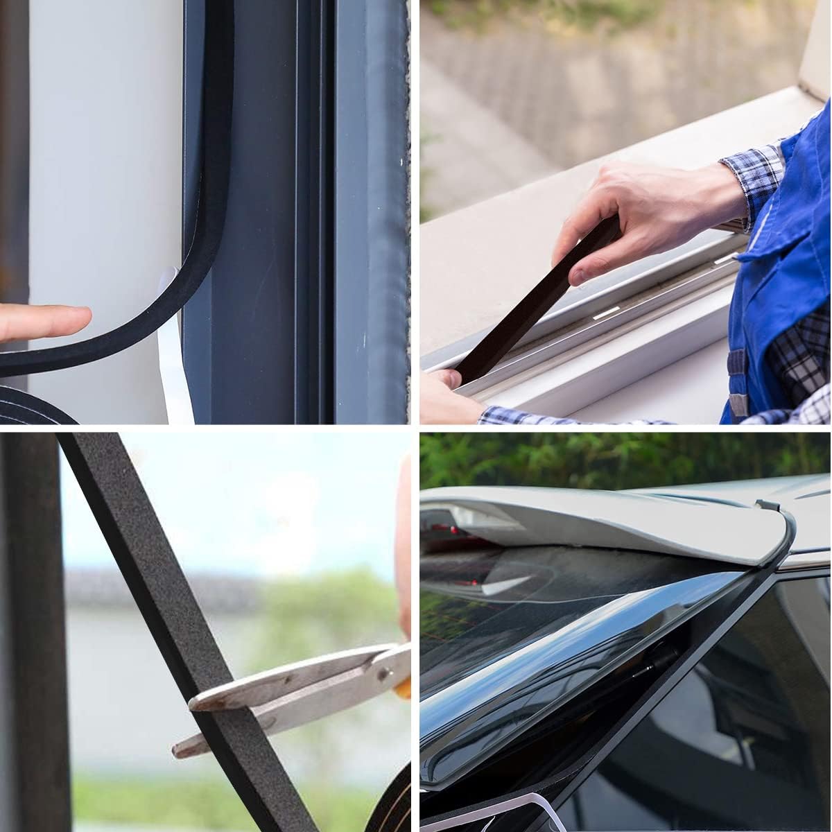 2 Rolls Foam Tape Weather Stripping Door Seal, 1'' W x 3/4'' T High Density Seal Strip, Adhesive