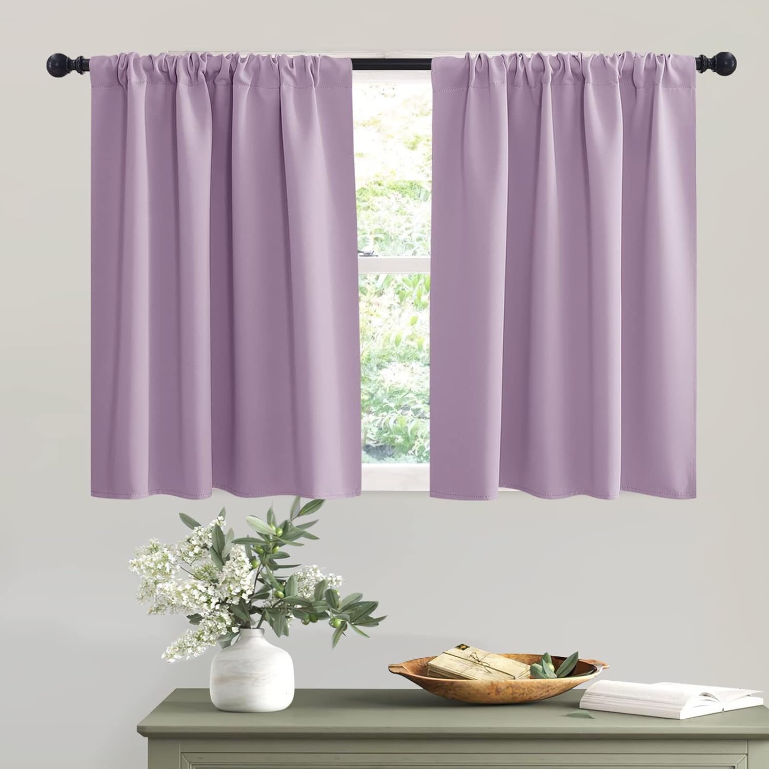RYB HOME RV Curtains for Camper Windows - Soft Thermal Insulated Small Window Curtain Tiers for