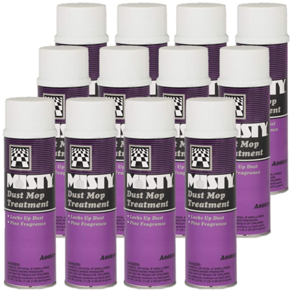 MISTY Dust Mop Treatment Spray - 18 oz (Case of 12) 1003402 - Janitorial Grade, Acts Like A Dust